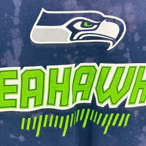 NFL Seattle Seahawks Bleach Dyed Short Sleeve Shirt Size Large - Picture 4 of 9
